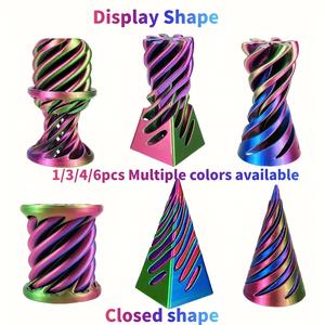 Set of Three Impossible Spiral Pyramid Fidget Spinners, Flexible Stress-Relief Sensory Toy, Rotating Desktop Decor, Ideal Gift for Kids and Teens #TOP PICKS