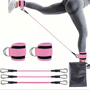 Ankle Resistance Band Set, 3 Counts Resistance Band & 2 Counts Ankle Strap & 1 Count Carry Bag, Fitness Equipment for Home Gym Workout, Glutes Workout Equipment, Leg Band