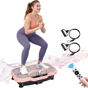 Fat Shaking Machine, Vibrate Fitness Platform for Weight Loss 120 Speeds Whole Body Workout Equipment with Resistance Bands Handles for Women Men Home Sport Gym