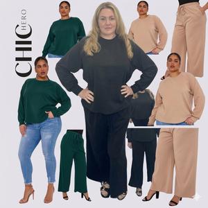 [CLEARANCE] Chichero Premium Everyday Comfort Brushed Jersey Classic Crewneck Casual Set tops black friday sale