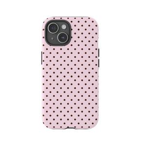 Light pink polka dots, beautiful Y2K cool girl 2-in-1 phone case Casing with a durable, shock-absorbing, and stylish design. Compatible with iPhone 17 16 15 14 13 12 11 Pro Max Pro Plus Samsung Galaxy S25 S24 S23 Ultra