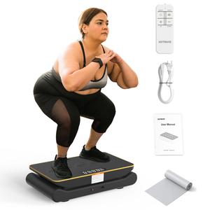 HOTWAVE Vibration Plate Machine, 350 lbs Weight Capacity, 1-10 Level Lymphatic Drainage Machine, body balance Full Body Workout Vibration board, Home Gym Equipment