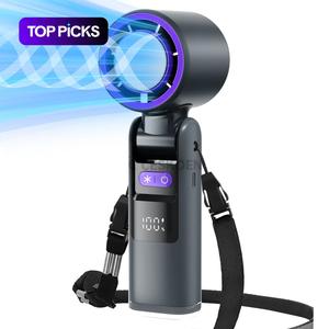 Portable Turbo Multifunctional Cooling Fan With Cold Compress, 100 Speed Foldable Handheld Fan, 4 in 1 Personal Fan - Handheld, Neck, Desk & Flashlight, USB-C Rechargeable, Portable Fans Rechargeable, for Travel, Summer, Concerts & Outdoor Use #TOP PICKS