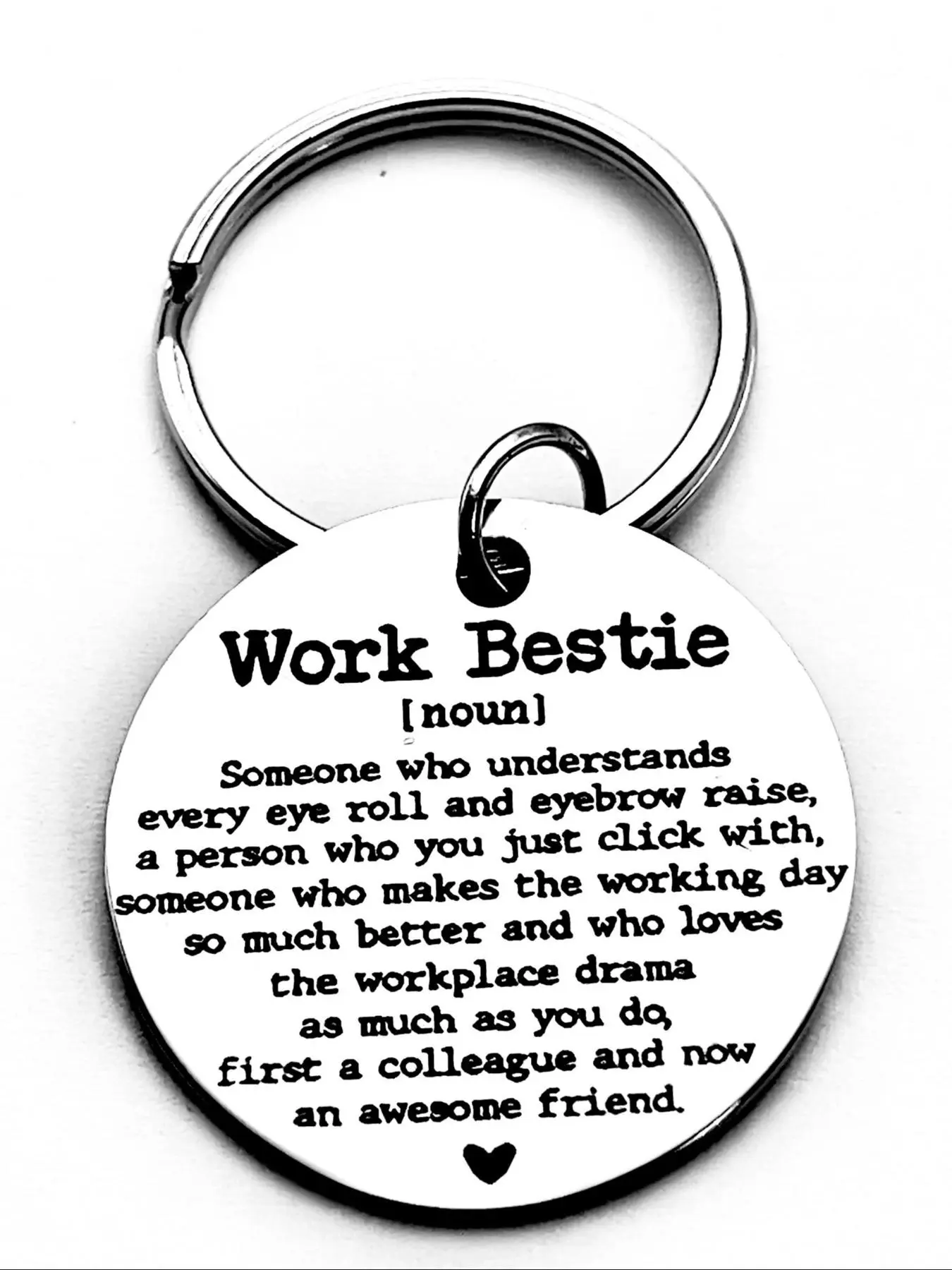 Work Bestie Keychain, Stainless Steel Keychain for Colleague, Work ...