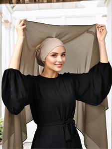Women's Solid Color Magnetic Button Instant Hijab, Turban Hijab, Modest Casual Comfortable Breathable Hijab for Daily Wear, Women's Islamic Clothing for All Seasons