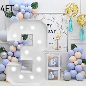 4FT Marquee Numbers, Light Up Numbers  for 1st 16th 21st Birthday Decorations, Big Numbers for Party Decorations, Large Light Up Numbers for Party Decor DIY Pre-Cut Foam Board Mosaic Numbers