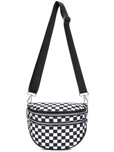 Women's Checkered  Crossbody Bag for Women, Spacious Checkered Bum Bag Purse Shoulder Bag Sling Bag with Shoulder Strap Crossbody Bag with Adjustable Strap for Women，Checkered Purse, Fanny Pack