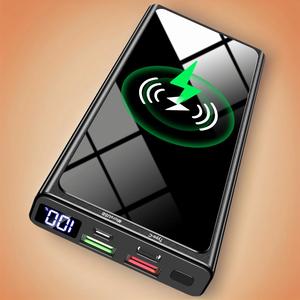 10000mAh Wireless Power Bank, 1 Count 22.5W PD20W QC3.0 Fast Charging Power Bank, Portable Charger Bank with LED Display for iPhone Samsung Huawei iPad, Phone Accessories