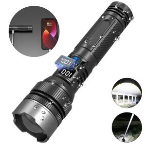 Multi-functional Led Flashlight, USB Rechargeable Bright Light for Camping, Durable Portable Zoom Flashlight for Hiking, Zoomable Tactical Flashlight