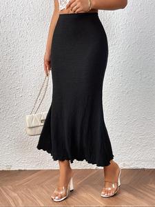 Women's Plain  Skirt, Elegant Fashion Casual   Skirt for Daily Outdoor Wear, Ladies Bottoms for Summer