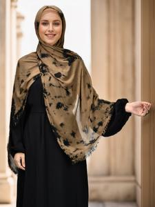 Women's Tie Dye Print Khimar, Fashionable Long Scarf for Daily Wear, Casual Versatile Hijab for Women