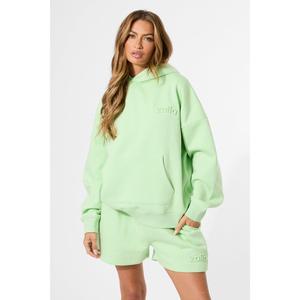 Kaiia Embossed Logo Oversized Hoodie Lime Sherbet