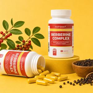 Berberine Capsules with Chromium & Black Pepper - Metabolism & Wellness Support, Blood Sugar Support Supplement - Vegan, Gluten Free, Sugar Free, Lactose Free, UK Made