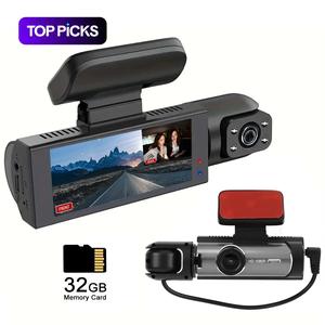 Front & Rear Dash Camera, 1 Piece Multipurpose Car Dashboard Wide Angle Driving Recorder with IR Night Vision G Sensor Loop Recording, 3.16 Inch IPS Screen 1080P HD Video Recorder with Dual Lens, Car Accessories, Car Electronics, Father's Day Gift