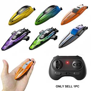 Electric Remote Control Boat Toy, 1 Box Rechargeable Waterproof Mini RC Boat with Built in 3.7V/100mAh/0.37Wh Lithium Battery, Indoor & Outdoor Boat Toy for Gift, RC Speed Boat