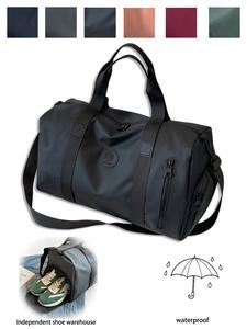 Casual Large Capacity Carry on Weekender Travel Bag, Lightweight Zipper Travel Bag, Portable Multi-functional Sports Yoga Bag, Independent Shoe Compartment Luggage Bag