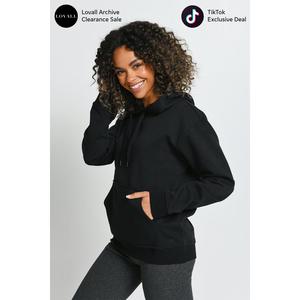 Lovall Everyday Pullover Hoodie - Black  | Clearance | Standard and Plus Sizes Available, Sizes 6-28, Soft Feel Fabric, Classic Fit with Pocket