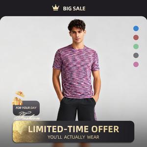 INNERSECT Men’s Two-Piece Set Solid Round Neck Tee & Shorts Sports Set Sporty Breathable Comfortable Outfits for Gym Workout Running Summer Casual Tracksuit Set