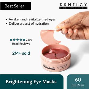 DRMTLGY Brightening Eye Masks (30 Pairs) | Caffeine + Niacinamide | De-Puff, Brighten, Hydrate | Viral Eye Masks Everyone’s Using!