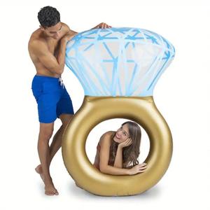 Diamond Ring Design Inflatable Pool Float, Inflatable Swimming Ring, Swimming Circle for Adults, Water Sports Equipment for Outdoor Swimming Pool