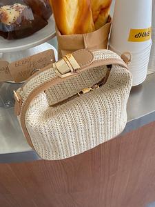 Summer Straw Fashionable Handbag, Beach Bag, Back To School Crossbody Stylish Versatile Bag for Women, Everyday Shoulder Bag, Summer Must Haves, Unique Bags, Versatile Patched Design Handbags, Bags for University, Commuter Purse