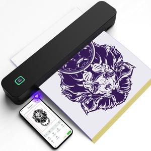HZTZ Portable A4 Thermal Printer with Bluetooth-compatible Connectivity, Prints Photos & Pdf Documents, Supports Folded Roll Paper, Ideal for Office Home School Travel