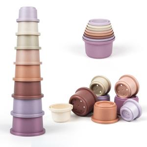 Stacking Cup Toy, 8 Counts/set Nesting Cups Toy, Spatial Thinking Training Tools, Early Education Montessori Toy for Kids