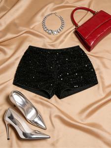 Women's Sequin Mini Sexy Fashion Slim Fit Shorts, Perfect for Christmas, New Year Party, Easter, Concerts, Casual Vacations