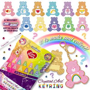 Craft Buddy Care Bears Crystal Art Keyring - Blind Bag Keychain Diamond Painting Kit