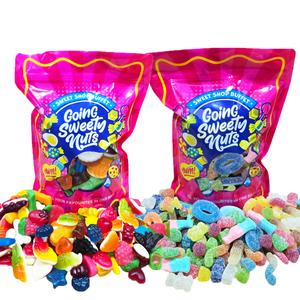 2 x 1KG Pouches, Fizzy & Non Fizzy, Jelly & Jelly Or Fizzy & Fizzy Bundle Sweety Grab bags Gummy Pick N Mix Candy Snack