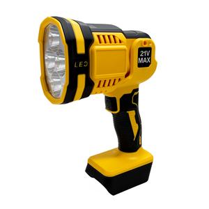 21V max Super bright headlight. It uses Dewalt batteries (batteries not included).