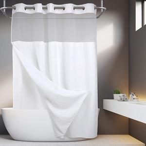 Waffle Pattern Shower Curtain, Double Layer Waterproof Shower Curtain, Removable Shower Curtain with Snaps, Bathroom Supplies