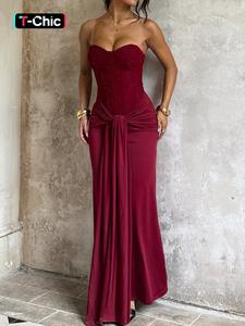 Elegant Halter Neck Dress with Flowing Sleeves, Long Sleeve Bodycon Midi Dress, Perfect for Parties & Special Occasions