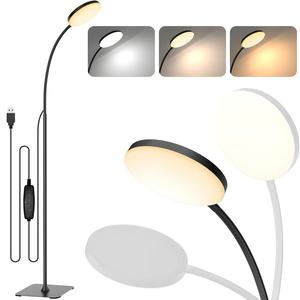 Multi-functional LED Floor Lamp, 1 Count Adjustable Gooseneck Tube Lamp with 3 Color Modes, USB Powered Easy To Install Lamp for Bedroom, Living Room, Study