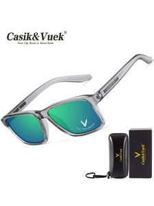 Men's Square Full Frame Polarized Sunglasses Vu400, Driving Outdoor Travel Sun Protection, Stylish Uv400 Lens Eyewear, Polarized Sports Glasses