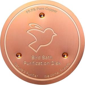 Mellbree Bird Bath Copper Disk, 0.6mm Reinforced 99.99% Pure Copper, Triple-Point Support, Safe Clean Water, Universal Fit, Outdoor Birdbath, Bird Supplies