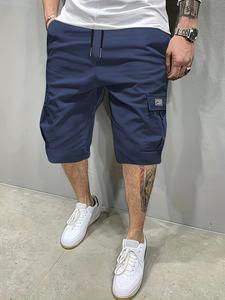 Men's Solid Pocket Cargo Shorts, Regular Fit Casual Comfy Breathable Plain Shorts for Summer, Men's Bottoms for Daily Wear, Menswear