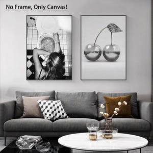 Disco Cherry Ball & Drunk Girl Pattern Unframed Painting, 2 Counts/set Modern Wall Art Poster, Wall Art Decor for Home Living Room Bedroom Office School