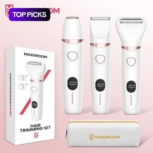 Maxgroom Women's 3-In-1 Intimate Hair Trimmer Set, Privacy Hair Clipper, Ipx6 Waterproof, Type-C Charging, Multifunctional Body Trimmer Kit