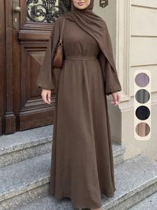 #CL20 Women's Solid Color Elegant Abaya Dress, Wrinkle-free fabric Abaya Is Suitable For Daily Wear, Travel And Party