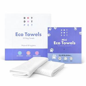 DotDotPet Eco Dog Towel Bundle • 20 Standard Towels + 10 Mini Towels • Made from Plant Fibres • Reusable