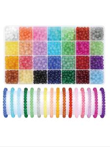 6mm Glass Bead (1 Box), Simple DIY Jewelry Accessories for Bracelet Necklace Earrings, Fashion Accessories for Women & Girls