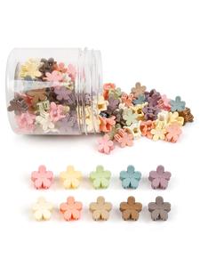 100 Colorful Mini Flower Hair Clips, Baby Mini Claw Clips, Cute Clamp Hair Clips, Hair Accessories for Toddlers, Women, Girls, Teenagers, Hair Clip Set, Hair Claws