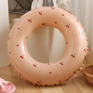 Cherry Pattern Swimming Ring, Inflatable Swimming Circle, Floating Ring, Swimming Supplies for Indoor & Outdoor Swimming