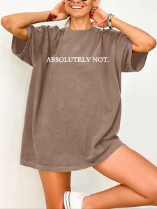 【Plus Size】 Letter Print Crew Neck Tee, Casual T-shirt for Summer, Women's Clothing for Daily Wear