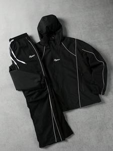 Men's Casual Two-Piece Set, Techwear Sportswear, Y2K Reflective Striped Hoodie and Pants, Unisex Fashion Streetwear, Comfortable and Durable