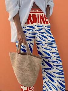 Women's Fish & Letter Print Pants, Casual Comfy Trousers for Daily Wear, Ladies Bottoms for Summer