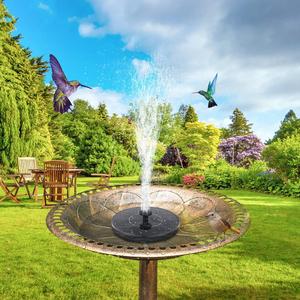 Solar Fountain, Solar Bird Bath Fountain Pump with 6 Nozzles, Outdoor Watering Submersible Pump for Ponds, Swimming Pools, Gardens, Fish Tanks, Aquariums