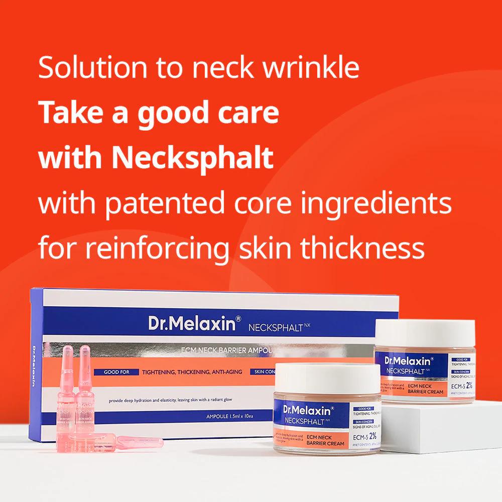 [Dr.Melaxin Official] Neck Lift 3-Step Routine | Target Tech Neck & Firming Care Set l Neck Cream 50ml + Neck Ampoule 1.5ml x 10 + Calcium Multi Balm
