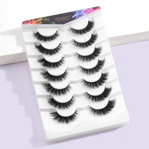 MAGEFY Fluffy False Eyelashes, 1/2 Boxes Wispy Cat Eye Look Faux Cluster Lashes, Natural Curling Eye Makeup Strip Lashes, Eyelash Extension Cosmetic Kit, Summer Makeup, Natural Eyelash Extensions